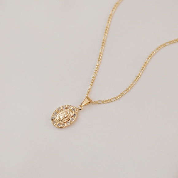 Petite Virgin Mary Necklace | 18k Gold Filled - Picture 5 of 7